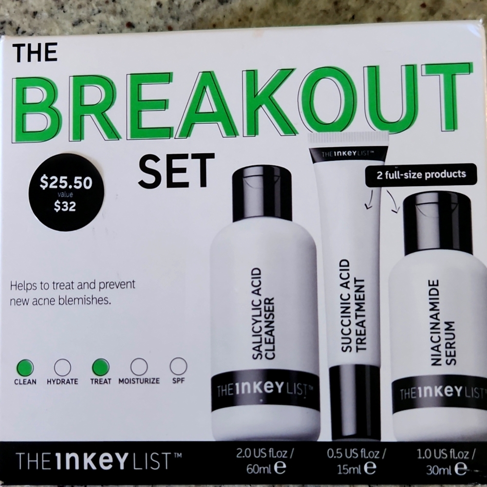 The Inkey List The Breakout Set helps treat & prevent new acne blemishes